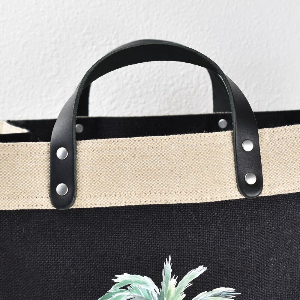 Apolis Market Bag Black Palm Tree BS Tote Bag - Picture 4 of 12